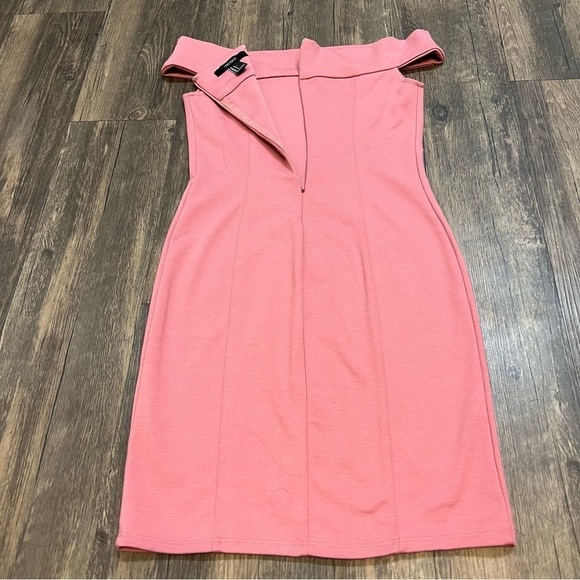 Forever21 Off Shoulders Bodycon Short Dash Of Pink Dress Back Zip Size S - Picture 6 of 10